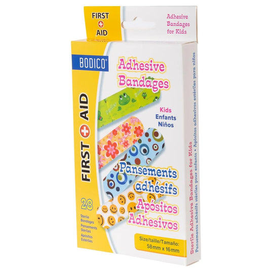Bodico 28-pc Kid's Bandages, 5.8 cm x1.6 cm, col. box(HZ)