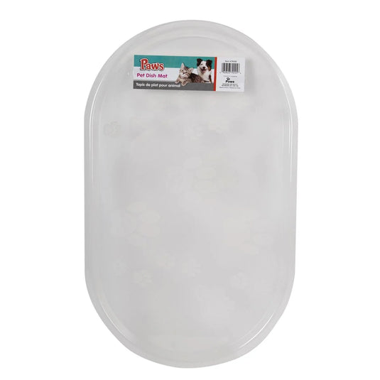 PAWS.20"x12"x0.25" Pet Dish Mat, Clear