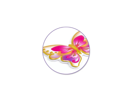 Paper Craft Stickers: 4.3"x6.1" Foil Puffy H) Fancy Butterflies