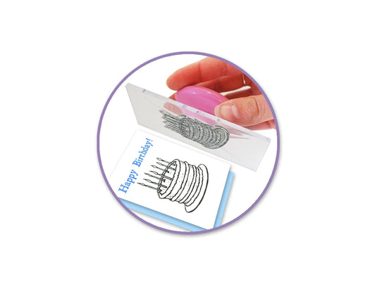 Clear Stamp Tool Set: 2"x2"/4"x2.25"/6"x4" x3 w/Interchangeable Handle