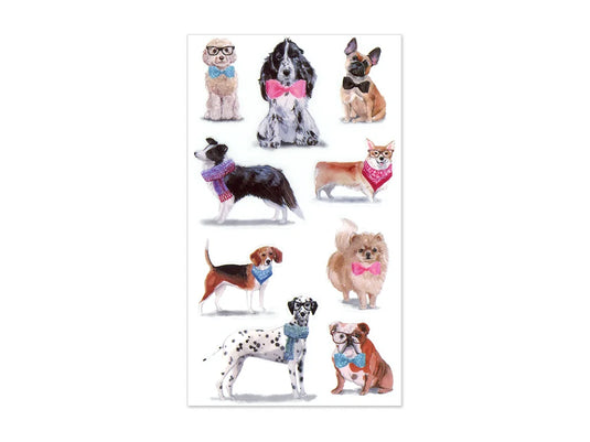 Paper Craft Stickers: 3.9"x6.9" Clear PET E) Dog Posers