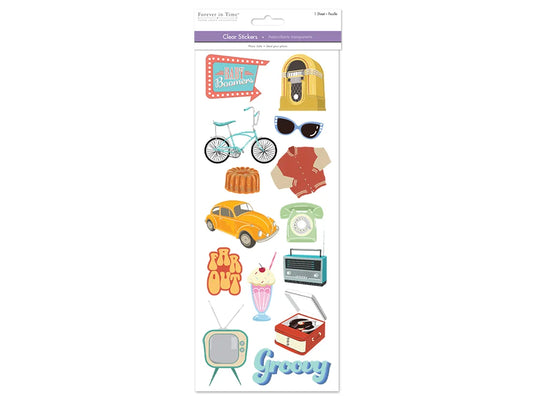 Paper Craft Sticker: 5"x12" Classic Themes 'Clear' Photo Safe 09) Baby Boomer