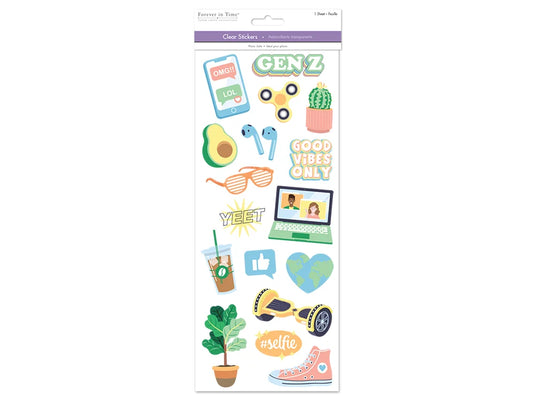 Paper Craft Sticker: 5"x12" Classic Themes 'Clear' Photo Safe 12) Generation Z