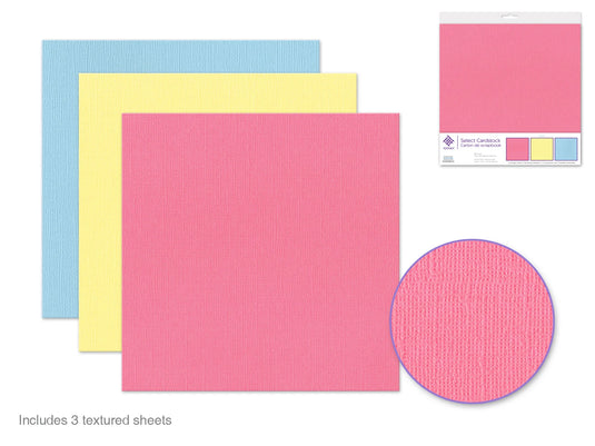 Scrapbook Paper: 12"x12" Textura Select Cardstock Pre-Packaged 04) Pastels