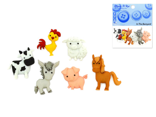Dress-it-up Bits: Craft/Scrapbook Button Embellishments 10418 In The Barnyard