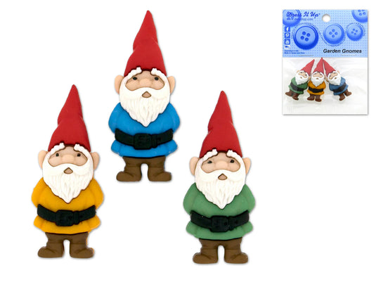 Dress-it-up Bits: Craft/Scrapbook Button Embellishments 7696 Garden Gnomes