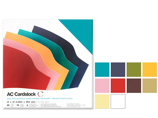 Scrapbook Cardstock: 12"x12" 80lb (216gsm) Smooth 60Sht B) Jewel Tones