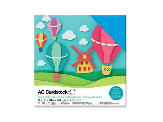 Scrapbook Cardstock: 12"x12" 80lb (216gsm) Textured 60Sht G) Brights