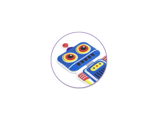 Paper Craft Stickers: 4.3"x6.1" Foil Puffy M) Robots