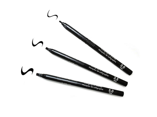 Paper Craft Essential: Calligraphy Marker Set 3pc 2.0/3.5/5.0mm A) Black