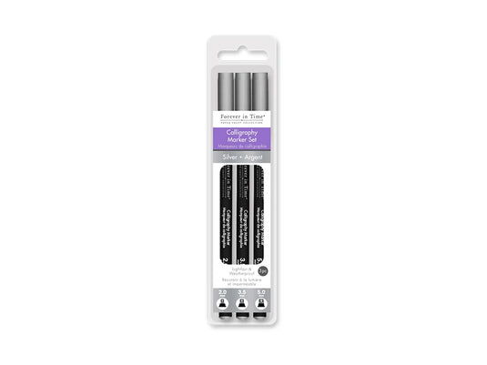 Paper Craft Essential: Calligraphy Marker Set 3pc 2.0/3.5/5.0mm C) Silver