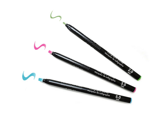 Paper Craft Essential: Calligraphy Marker Set 3pc 2.0/3.5/5.0mm E) Pastel