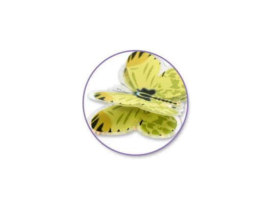 Handmade Stickers: 12cmx17cm 3D Pop-Ups Foil Butterflies 8pc A) Multi-Color