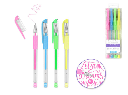 Scrapbook Gel Pens: 4/pack Acidfree Assorted PhotoSafe C) Soft Pastels