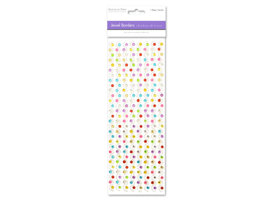 Paper Craft Sticker: 10cmx27cm Jewel Borders O) Confetti Swirl