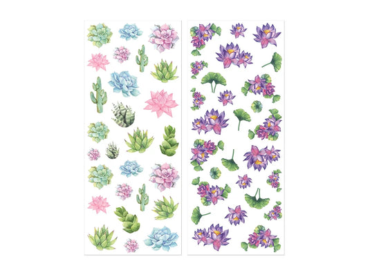 Paper Craft Sticker: 5"x12" 2-Sticker Themed Set F) Succulents