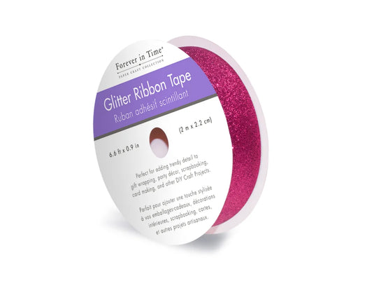 Decorative Craft Tape: 2.2cmx2m Glitter Ribbon Tape A) Glimmer Glam