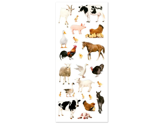 Paper Craft Sticker: 5"x12" Classic Themes 'Clear' Photo Safe C) Farm Animals