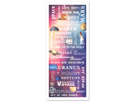 Paper Craft Sticker: 5"x12" Classic Themes 'Clear' Photo Safe N) Outer Space