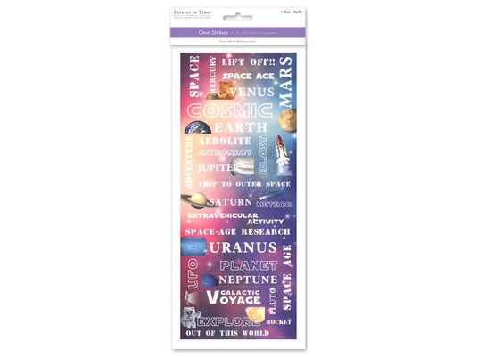 Paper Craft Sticker: 5"x12" Classic Themes 'Clear' Photo Safe N) Outer Space