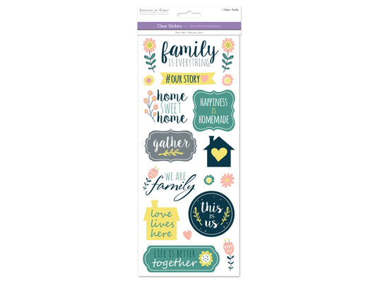 Paper Craft Sticker: 5"x12" Classic Themes 'Clear' Photo Safe F) Family is Everything