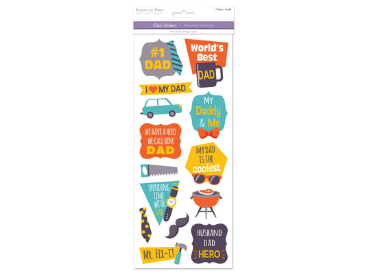 Paper Craft Sticker: 5"x12" Classic Themes 'Clear' Photo Safe H) #1 Dad