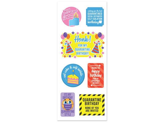Paper Craft Sticker: 5"x12" Classic Themes 'Clear' Photo Safe P) Quarantine Birthday