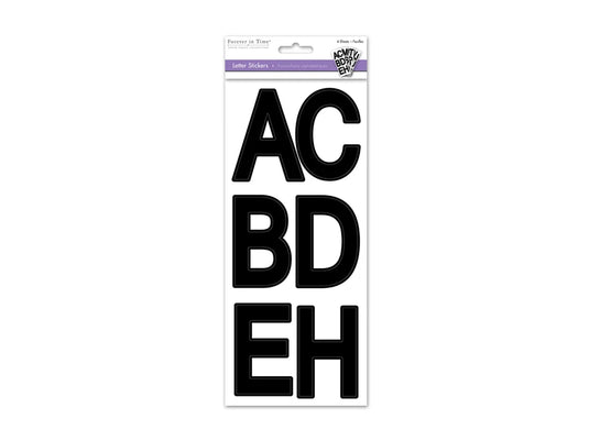 Paper Craft Sticker: 3" Biggie Fonts 4 Sheets A) Large Caps Black