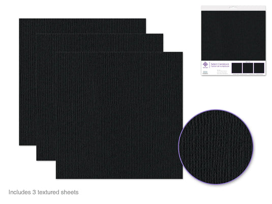 Scrapbook Paper: 12"x12" Textura Select Cardstock Pre-Packaged K) Black