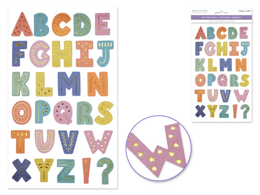 Paper Craft Stickers: 5.75"x9.45" Alpha Foil Fun 2 Sheets B) Block Party