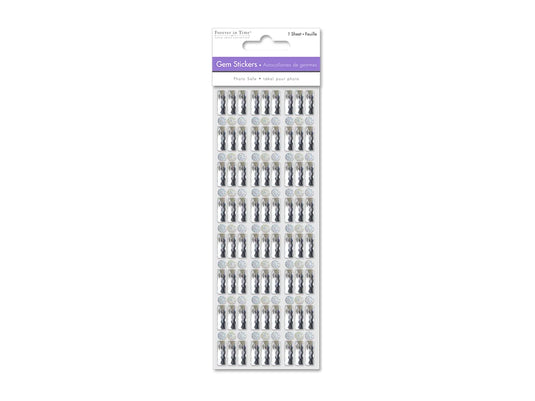 Paper Craft Sticker: 6.8cmx16.8cm Bling Bar Gems A) Crystal