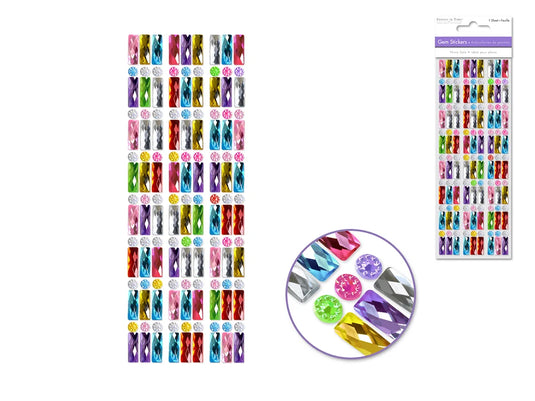 Paper Craft Sticker: 6.8cmx16.8cm Bling Bar Gems D) Multi