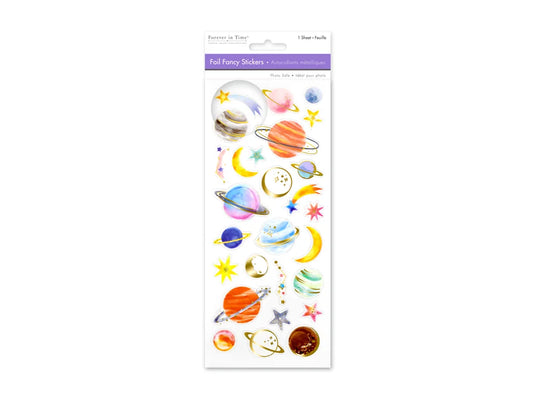 Paper Craft Sticker: 10cmx23cm Foil Fancy C) Outer Space