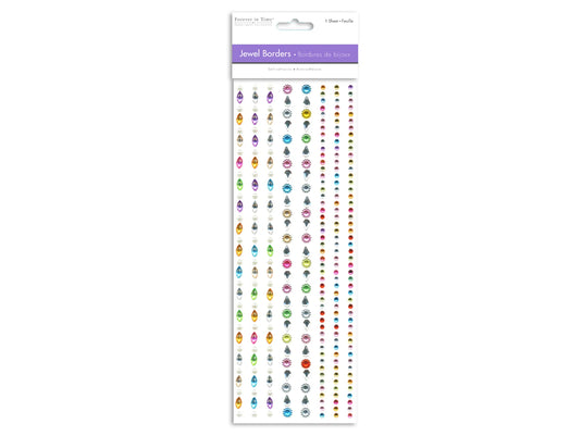 Paper Craft Sticker: 10cmx27cm Jewel Borders P) It's Raining Gems