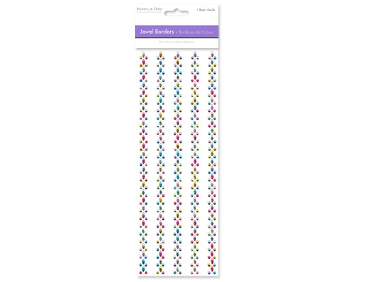 Paper Craft Sticker: 10cmx27cm Jewel Borders T) Gem Medley Strip 2