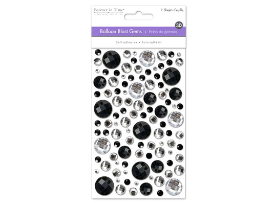 Paper Craft Sticker: 3.93"x5.9" Balloon Blast Gems D) Classic
