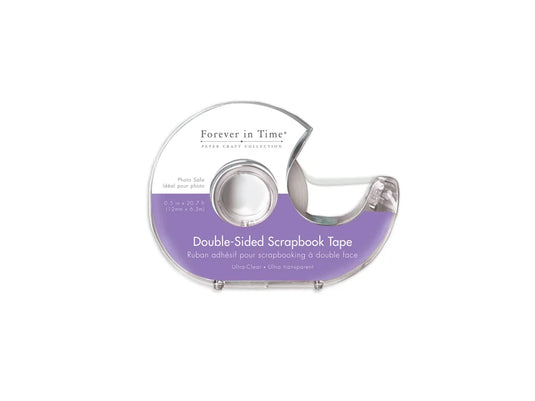 Paper Craft Tape: 1.2cmx6.3m Clear Double-Sided Perm Safe-T Cut Dispenser