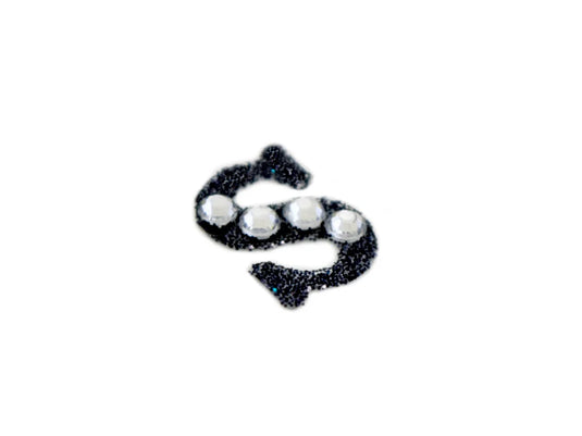 Paper Craft Sticker: 3.37"x7.87" Gemmed Glitter Letters C) Black