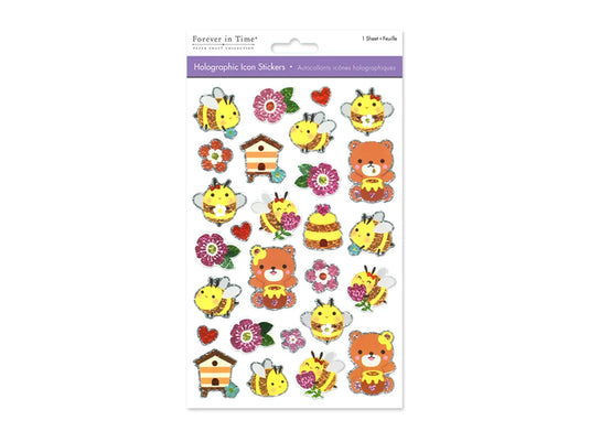 Paper Craft Sticker: 5.5"x8.25" Holographic Icons J) Honey Pot