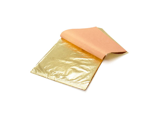 Paper Craft Embellishment: Metallic Foil Leaf Sheets x6 A) Gold