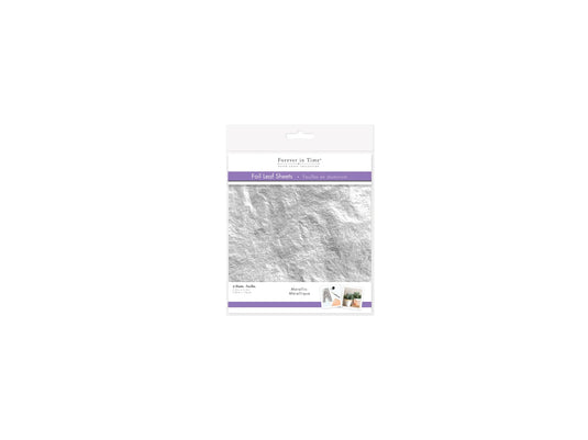 Paper Craft Embellishment: Metallic Foil Leaf Sheets x6 B) Silver