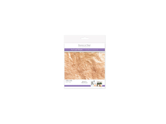Paper Craft Embellishment: Metallic Foil Leaf Sheets x6 C) Copper