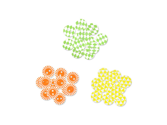 Button Embellishment: Round Pattern Button Medley 36pc 3-Tier A) Tropical
