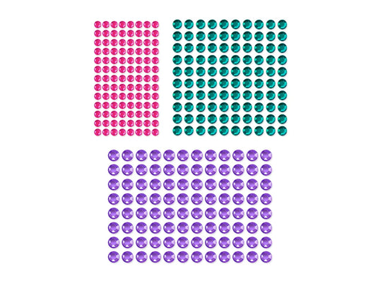 Paper Craft Emb: 6/8/10mm Gems x300 Peel-n-Stick B) Glam