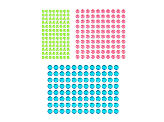 Paper Craft Emb: 6/8/10mm Gems x300 Peel-n-Stick A) Pretty