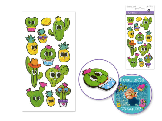 Paper Craft Sticker: 9cmx17.5cm 3D Puffy Glossy Finish B) Succulent