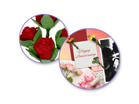 Floral Embellish: 3D Handmade Paper Floral Bouquets Self-Stick 3pc w/Jute C) Glamour