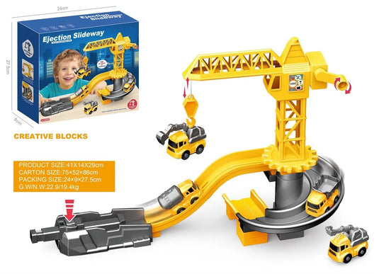 Ejection Slideway Track Playset w/Crane, wbx