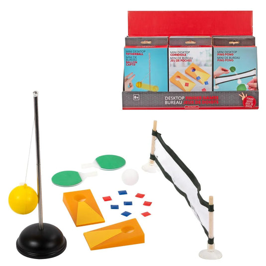 Table Finger Games, 3/s, Cornhole/Pingpong/Tetherball