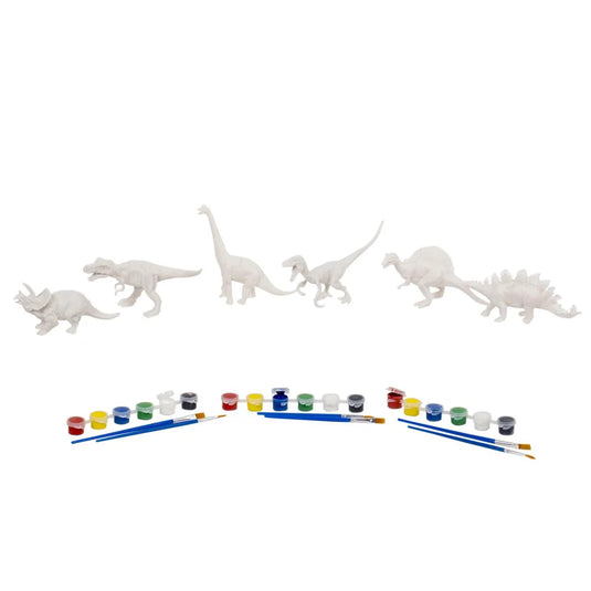 2-pc. Dinosaur Painting Set w/Paint & Brush, Polybag W/Header